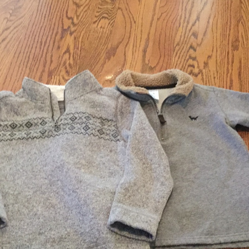 Two Gray zip collar sweaters